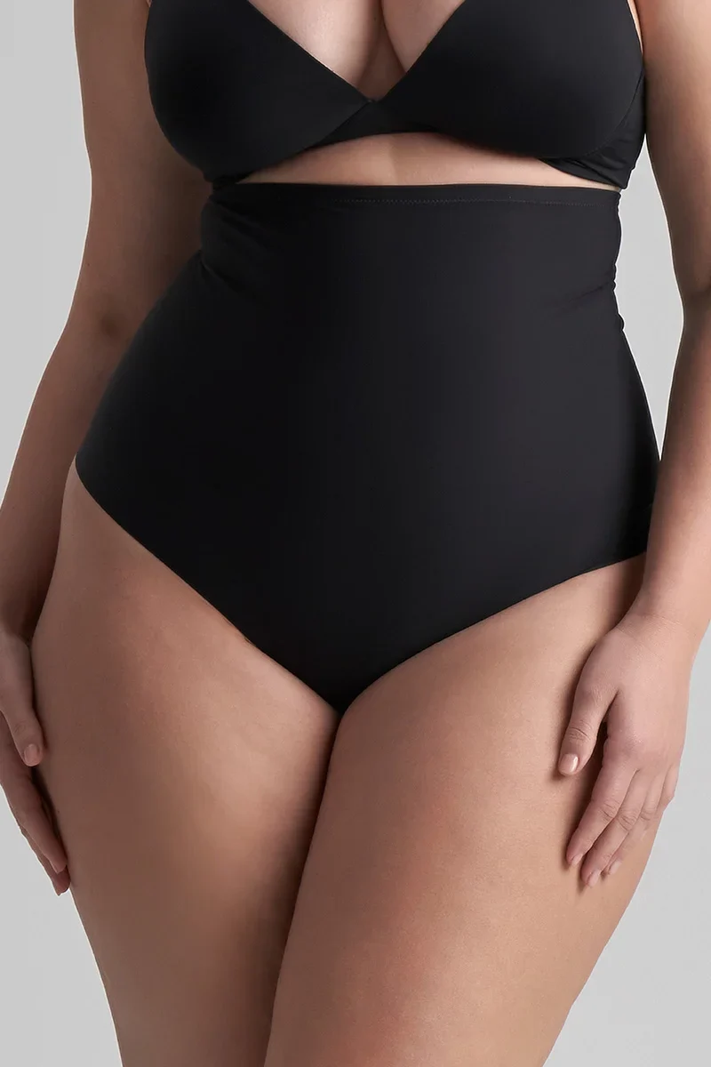 ByeBra – Formgebende Unterwäsche (Starker Halt) Formgebender High-Waist-Tanga Schwarz