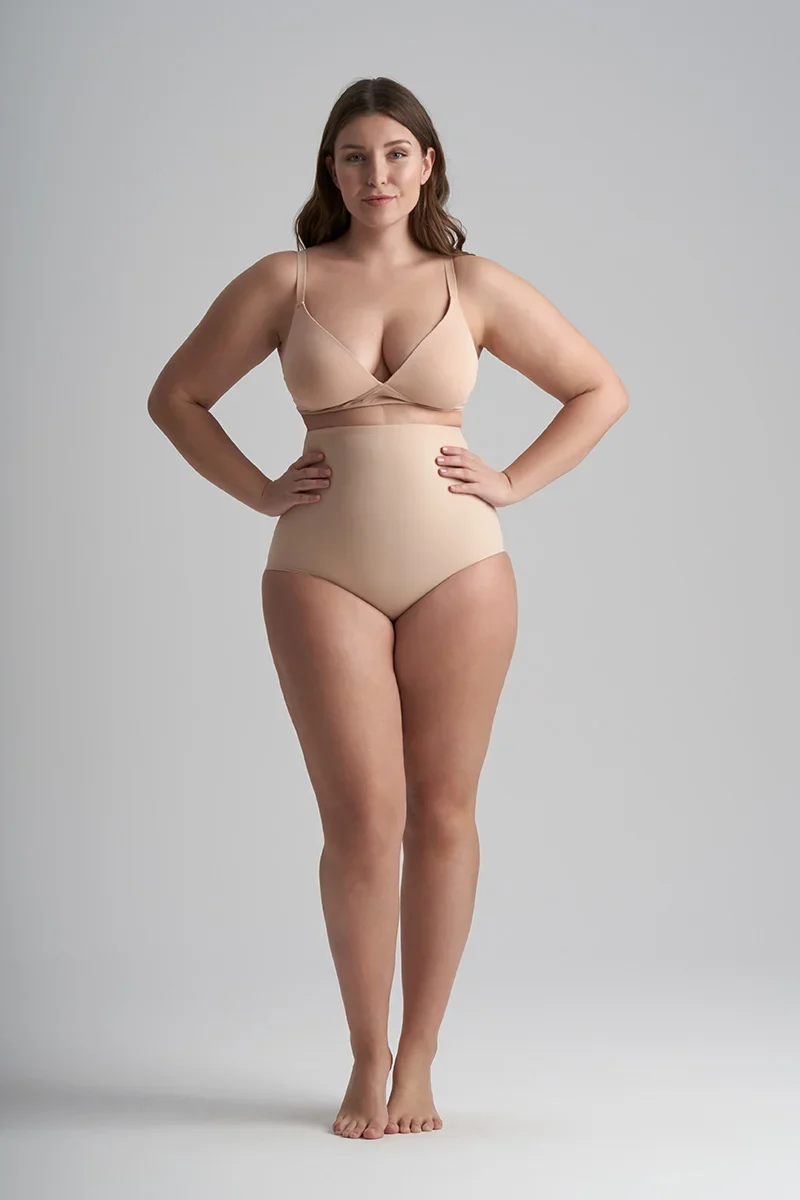 ByeBra – Formgebende Unterwäsche (Starker Halt) Formgebender High-Waist-Slip Beige