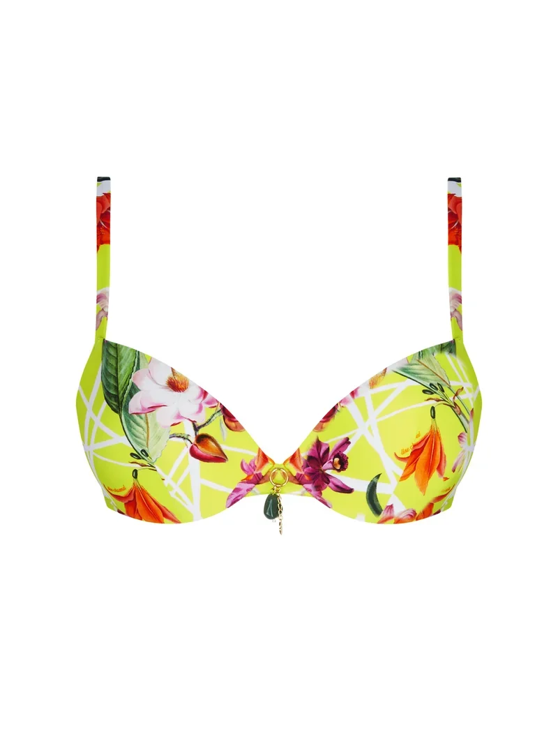 Lise Charmel Bademode – Fleurs Splendeur gepolsterter Plunge-Bikini Splendeur Lime