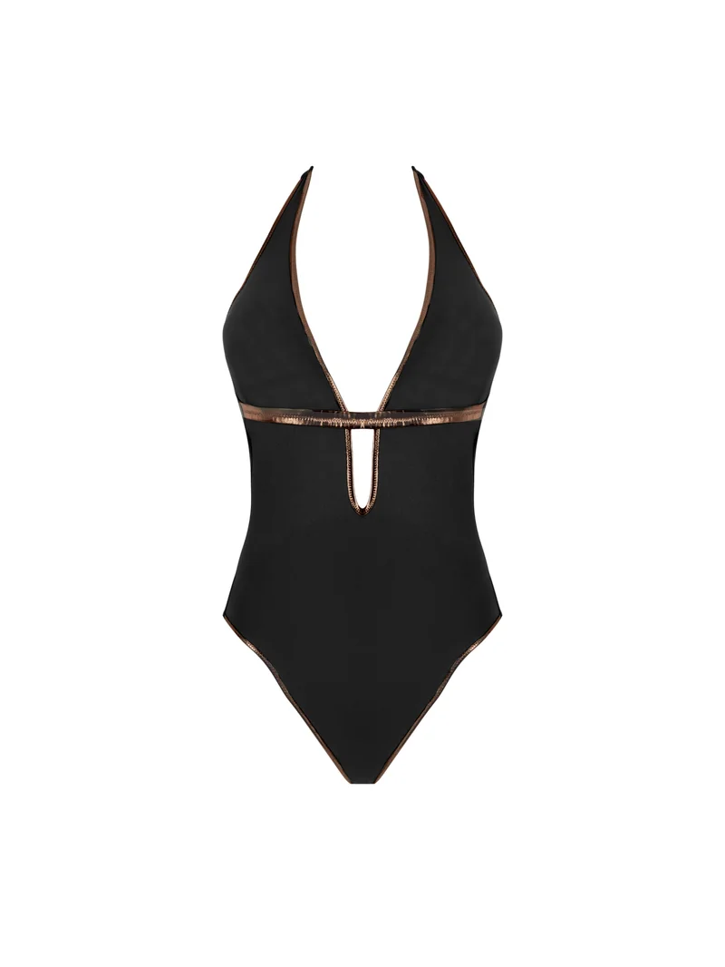 Antigel Swimwear von Lise Charmel – La Smartissime Verführerischer kabelloser Badeanzug Noir Bronze