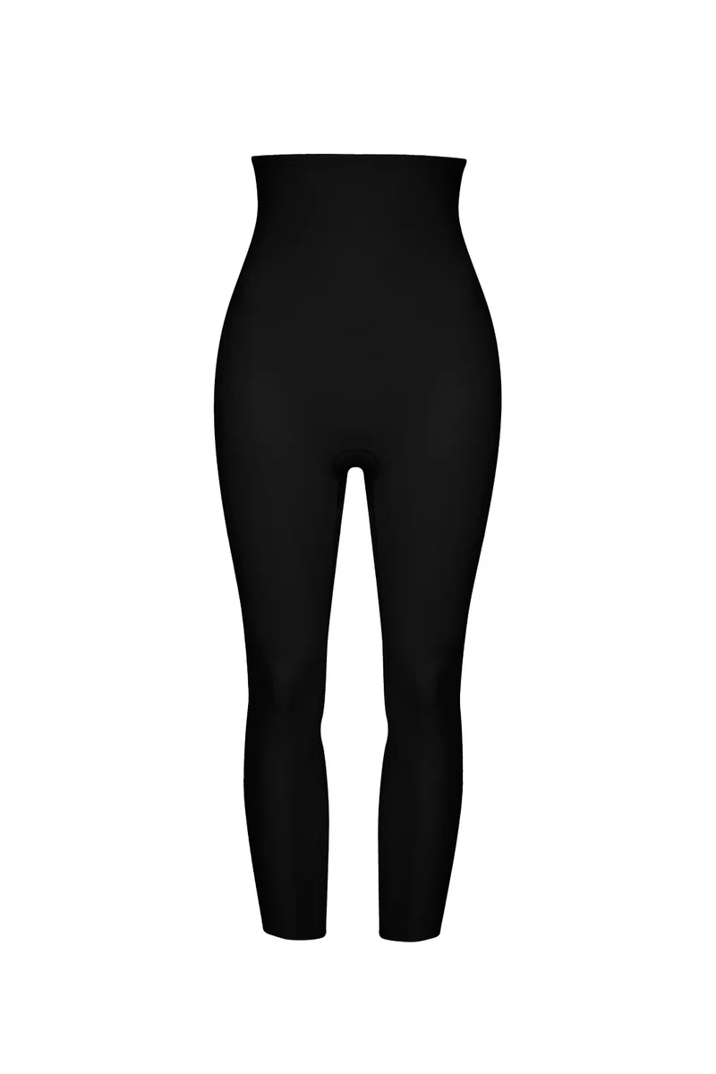 ByeBra – Formgebende Unterwäsche (Starker Halt) Formgebende Caprihose mit hohem Bund, Schwarz