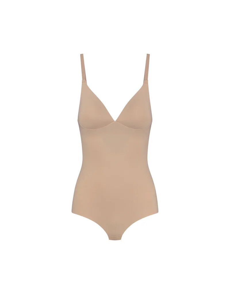 ByeBra – Formgebende Unterwäsche (Starker Halt) Formgebender Body, gepolstert, ohne Bügel, Beige