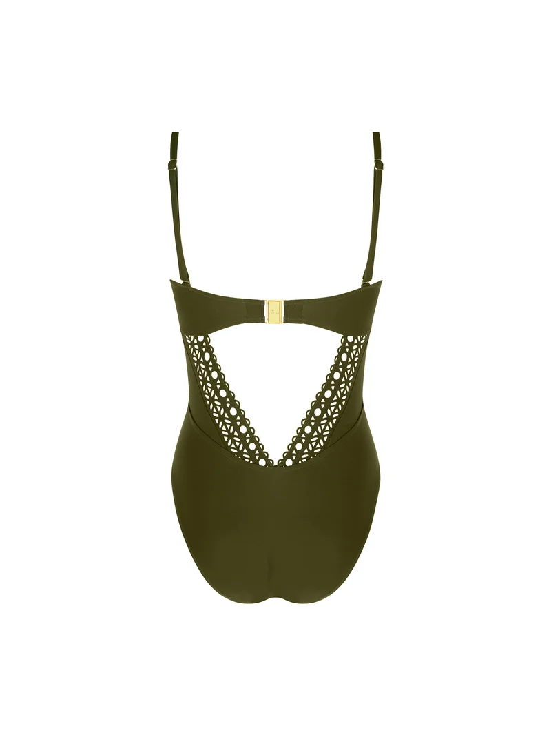 Lise Charmel Bademode - Ajourage Couture Soft Cup trägerloser Badeanzug Ajourage Avocat
