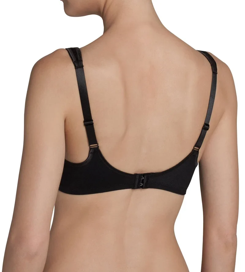 Triumph – Eleganter, bügelloser, ungepolsterter Baumwoll-BH, Schwarz