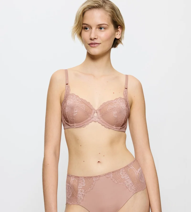 Triumph – Wild Peony Florale 4-teiliger Spacer-BH in Rosa Perle