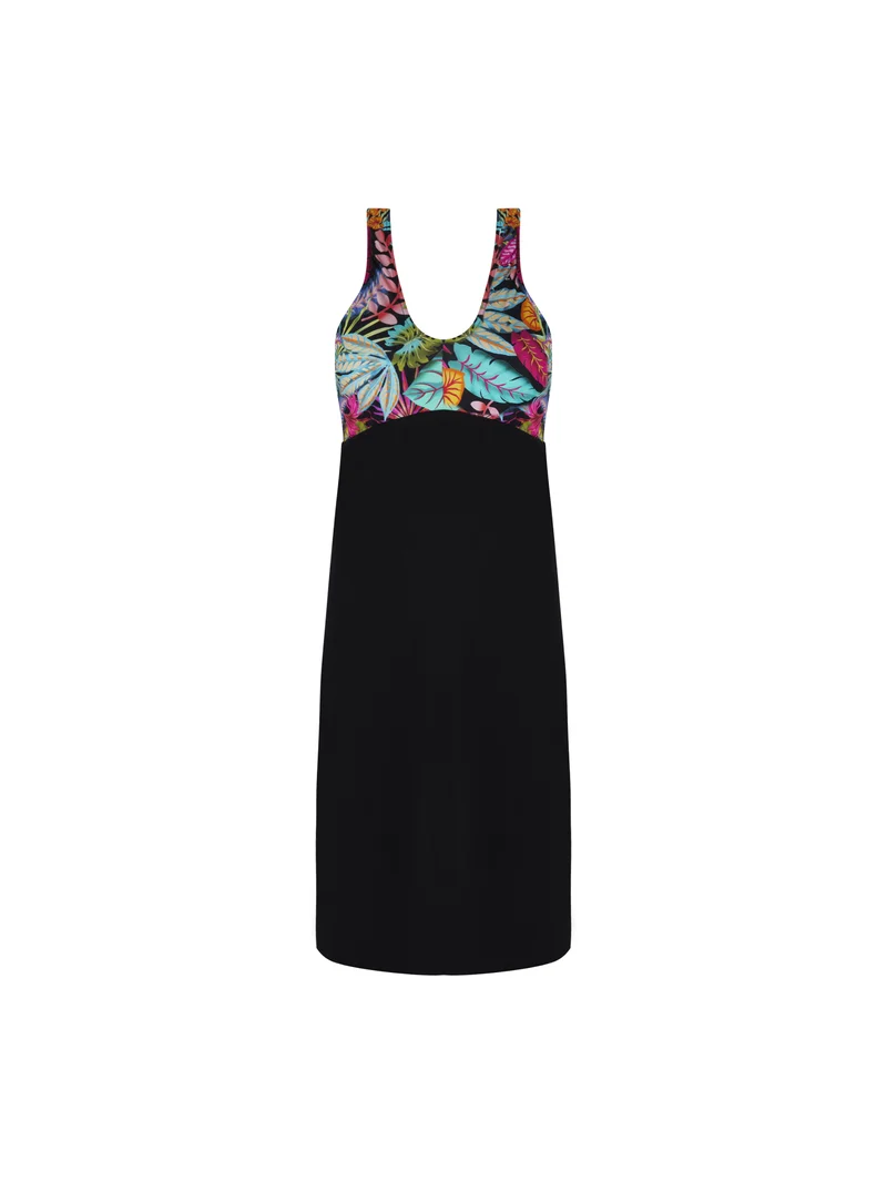Antigel Swimwear von Lise Charmel - La Foret Magic Kleid mit gekreuzter Vorderseite, Noir Enchante
