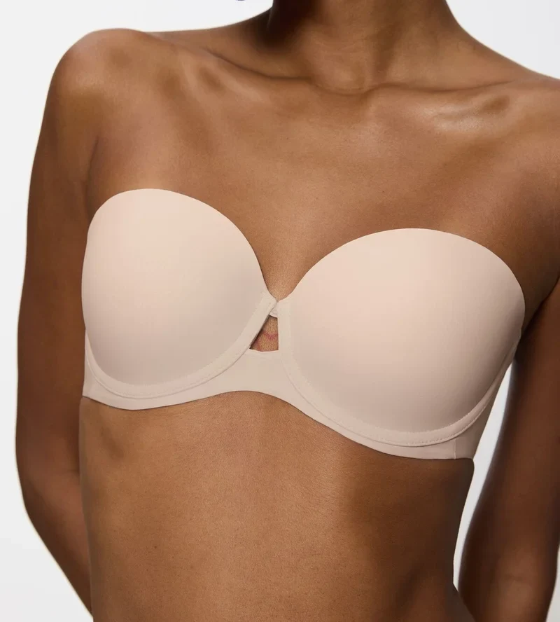 Triumph – Pure Micro trägerloser Bügel-BH mit Polsterung, Cameo Beige