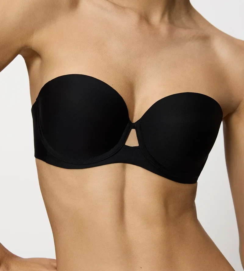 Triumph – Pure Micro trägerloser Bügel-BH mit Polsterung, Schwarz