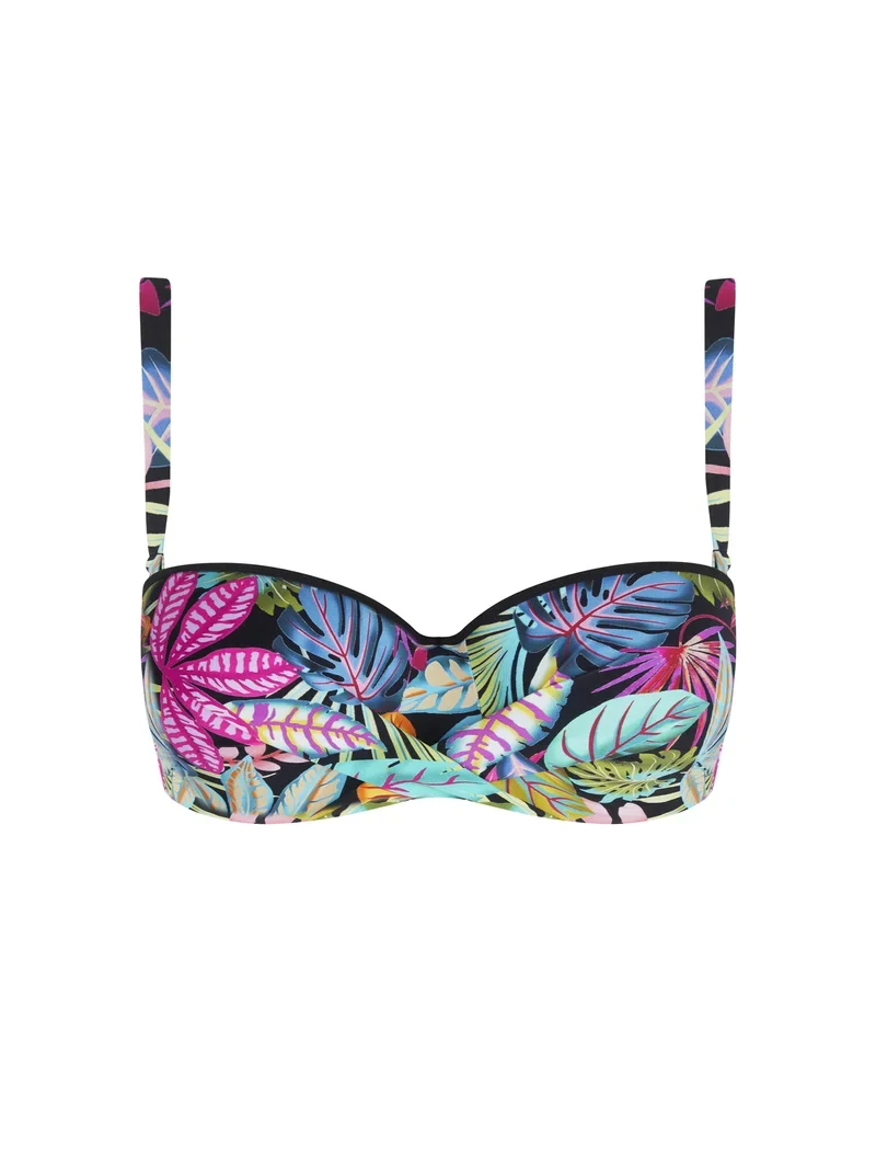 Antigel-Bademode von Lise Charmel – La Foret Magic Soft Bandeau Strapless Support Bikini Noir Enchante