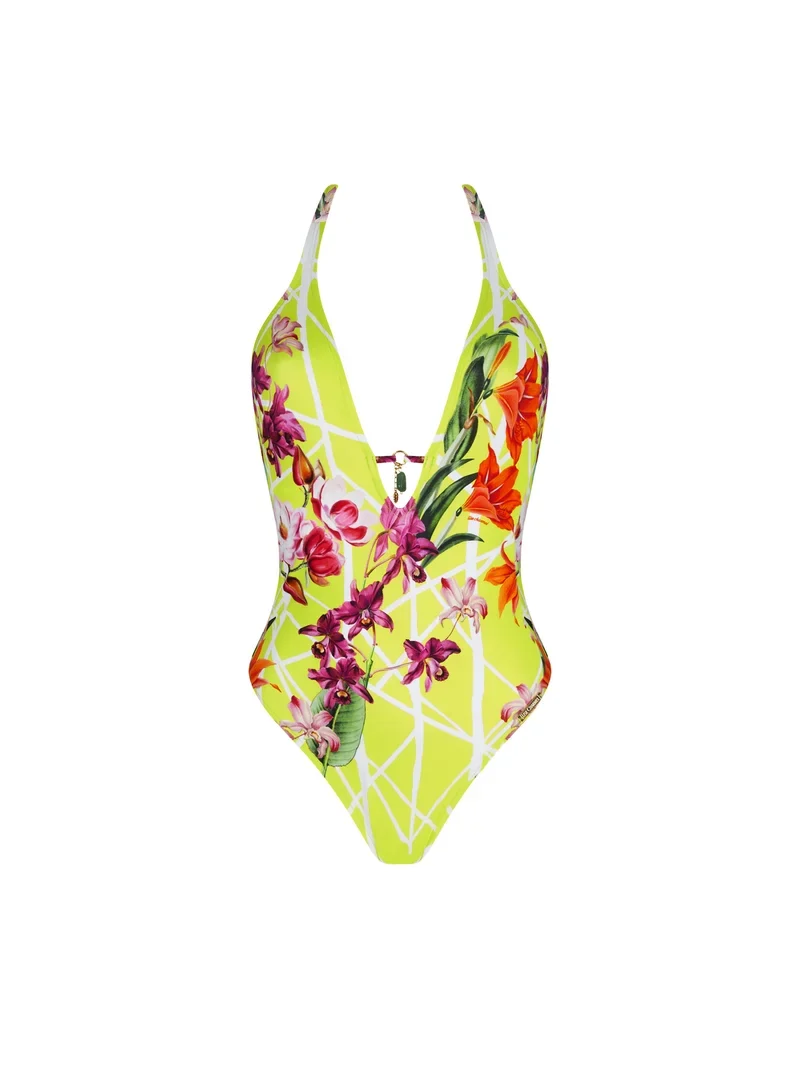 Lise Charmel Bademode – Fleurs Splendeur Wireless Seduction Neckholder-Badeanzug Splendeur Lime