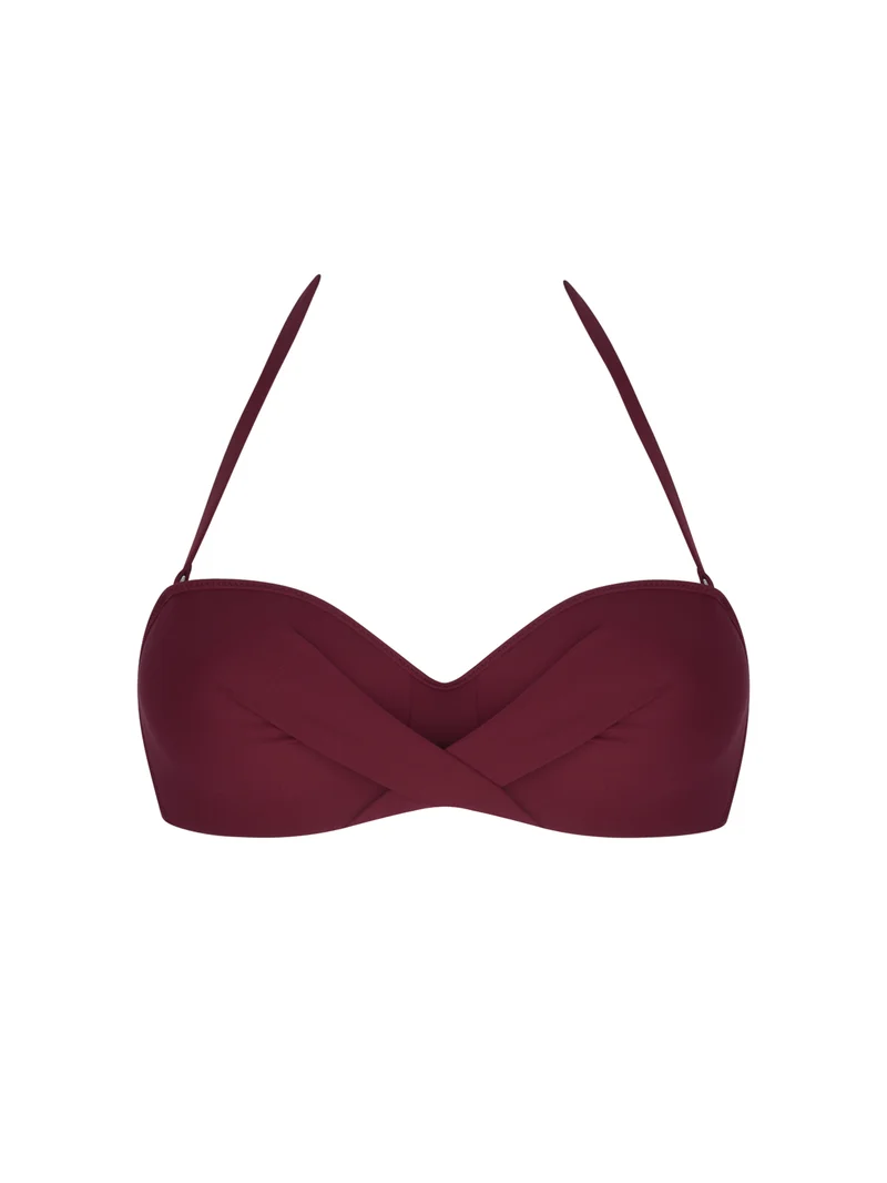 Antigel-Bademode von Lise Charmel – La Chiquissima gepolsterter, trägerloser Bandeau-Bikini Prune