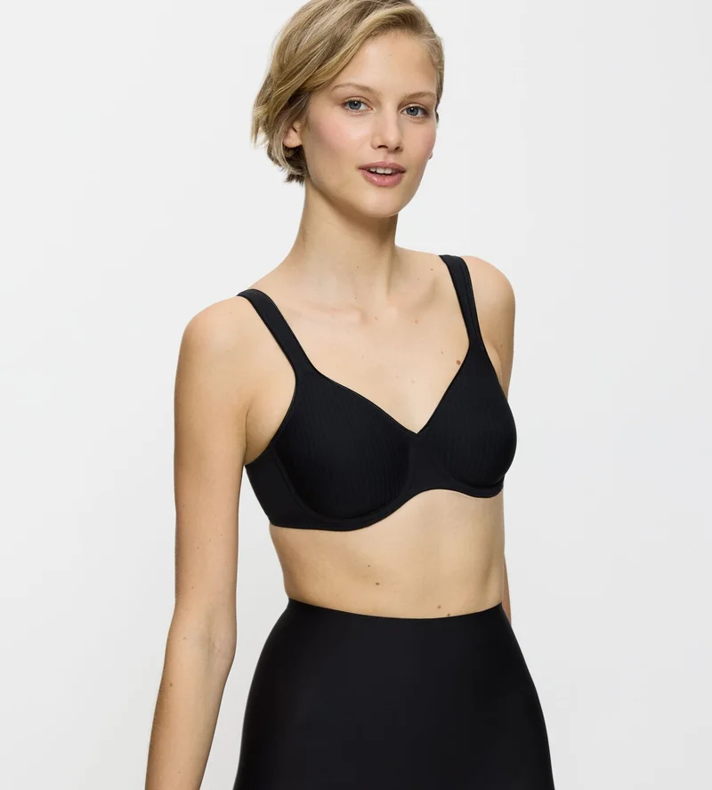 Triumph – Moderner, weicher, vorgeformter Baumwoll-BH, Schwarz