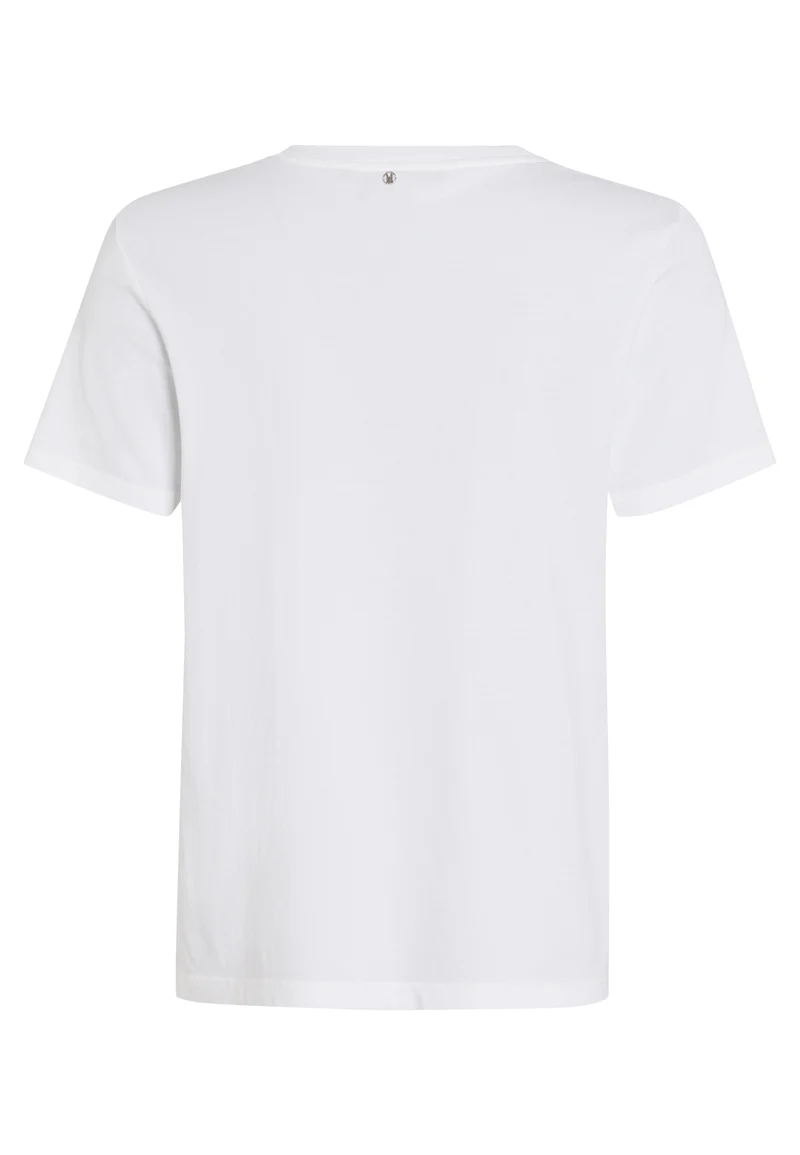 T-Shirt mit Stickerei und Strass-Logo