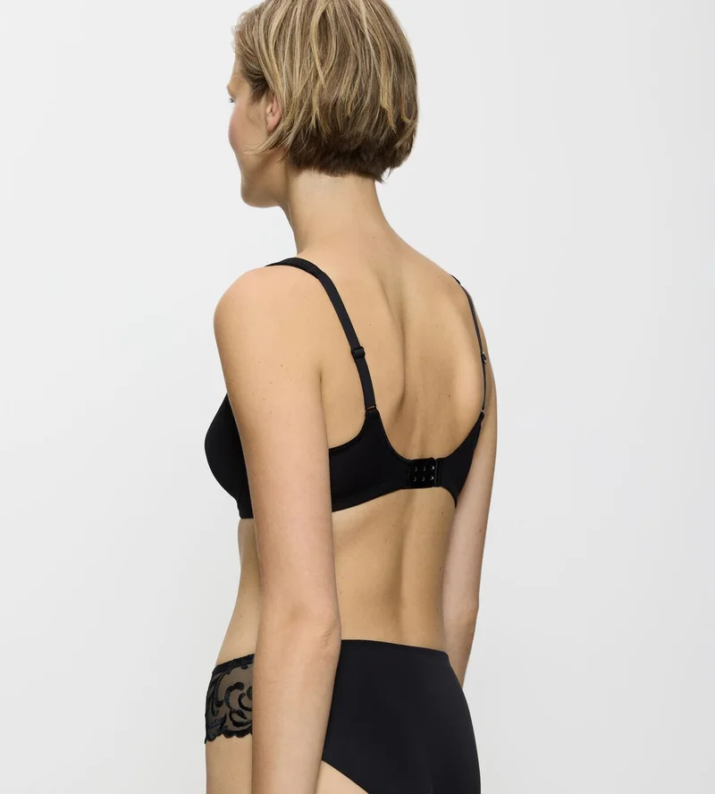 Triumph – Moderner BH aus Spitze und Baumwolle, Vollschalen, Schwarz
