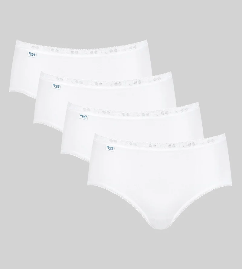Sloggi – Basic Plus Midi-Slip, 4er-Pack, Weiß