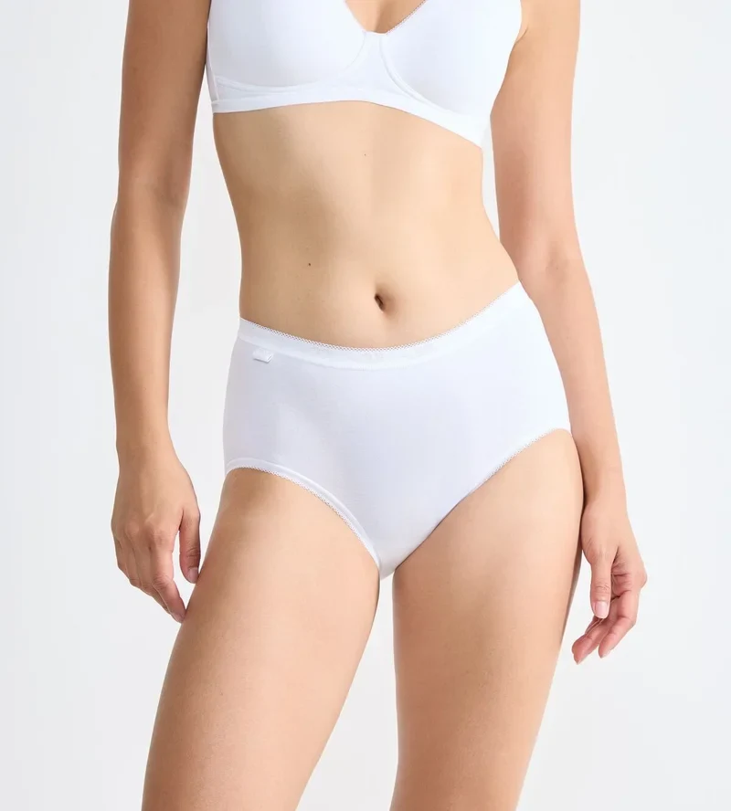 Sloggi – Basic Plus Midi-Slip, 4er-Pack, Weiß
