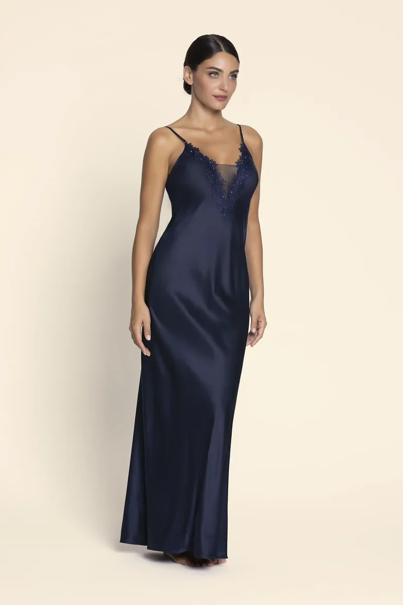 Lise Charmel - Eclat Couture Langes Nachthemd Bleu Night