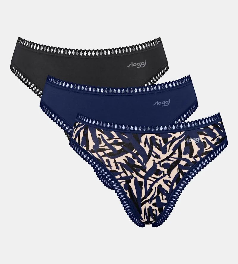 Sloggi - Go Crush High Leg Brief 3er-Pack Blau