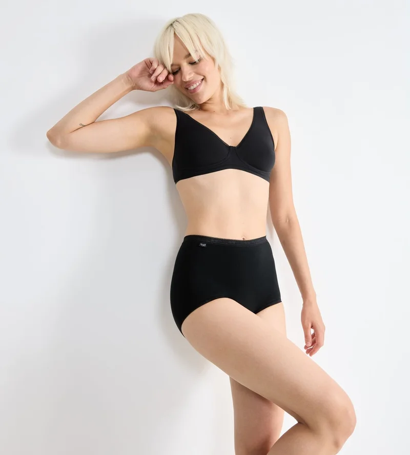 Sloggi - Basic Plus High Waist Brief 4er-Pack Schwarz