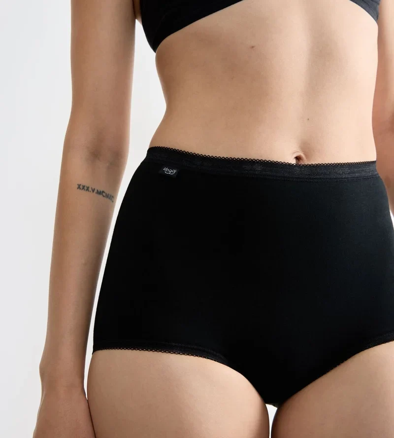 Sloggi - Basic Plus High Waist Brief 4er-Pack Schwarz