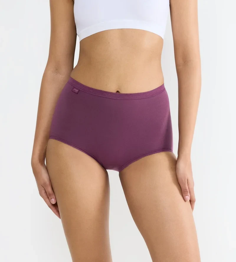 Sloggi – Basic Plus High Waist Slip, 3er-Pack, Lila & Rosa