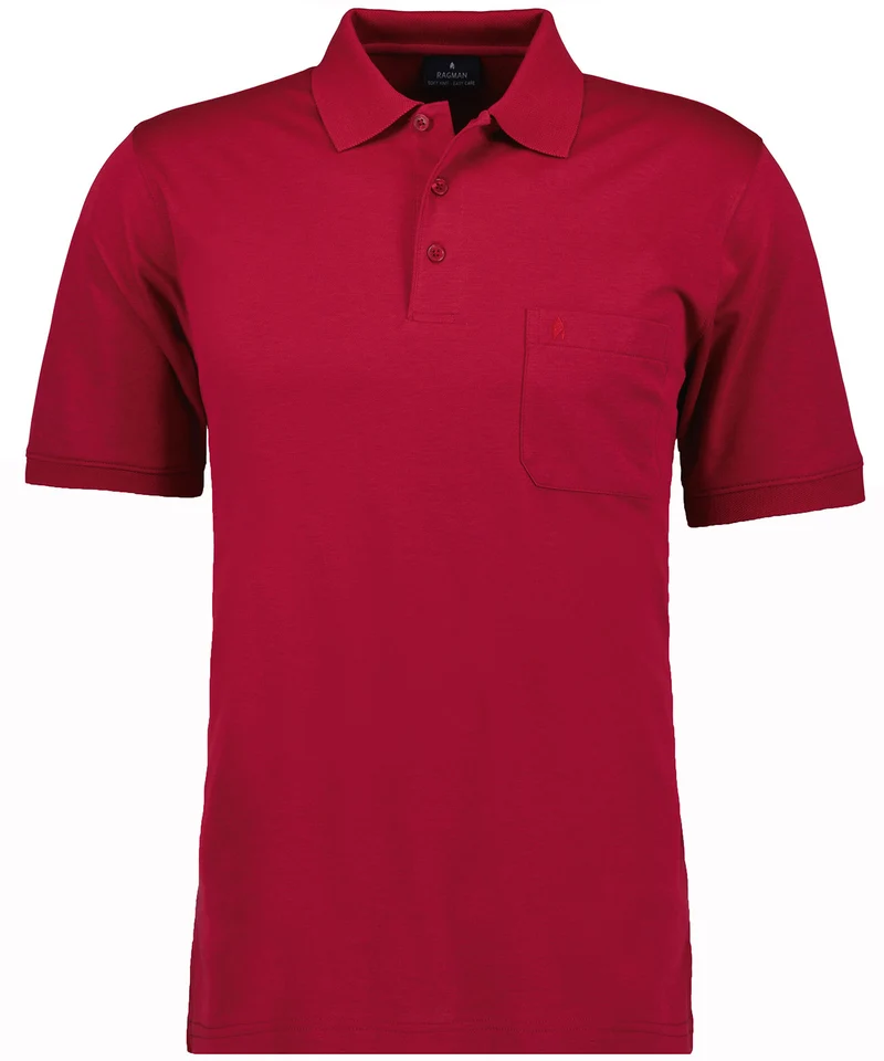 Softknit-Polo mit Brusttasche, kurzarm