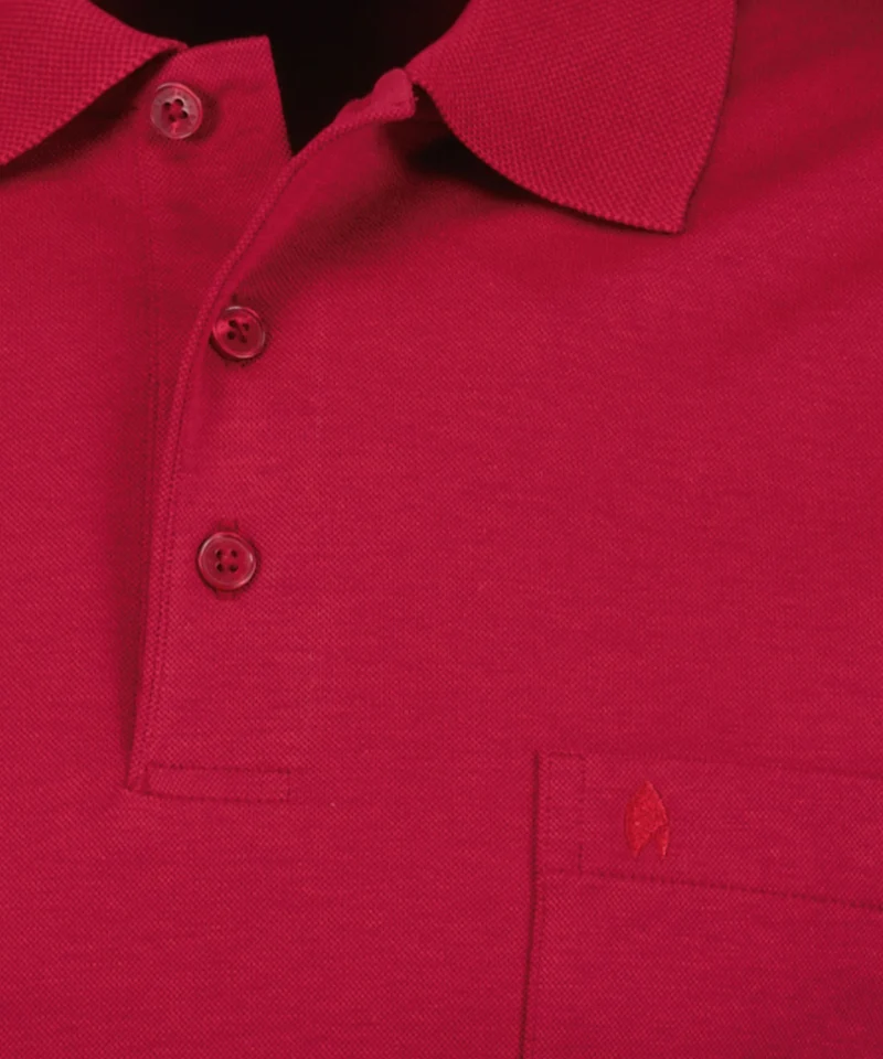 Softknit-Polo mit Brusttasche, kurzarm