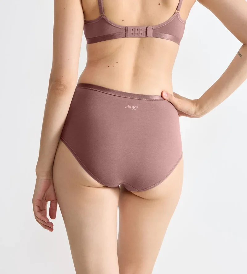 Sloggi - Go Daily Baumwoll-Slips mit hohem Bund, 3er-Pack, Kakao