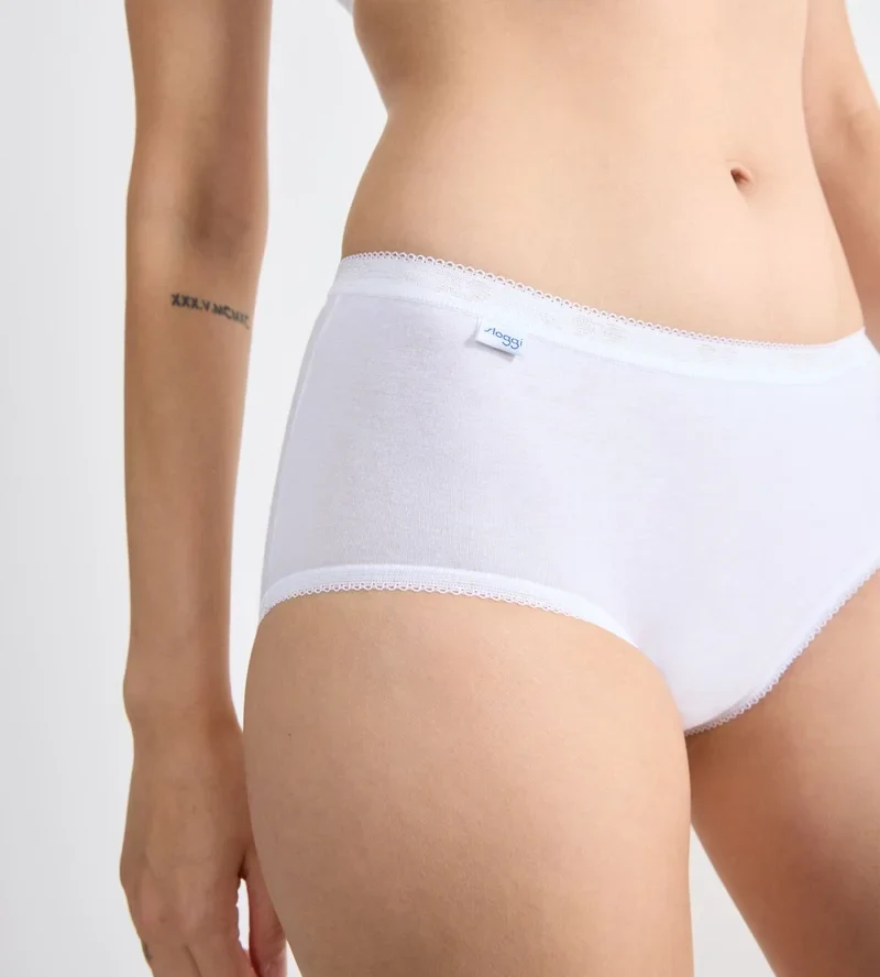 Sloggi - Basic Plus High Waist Midi Brief Weiß