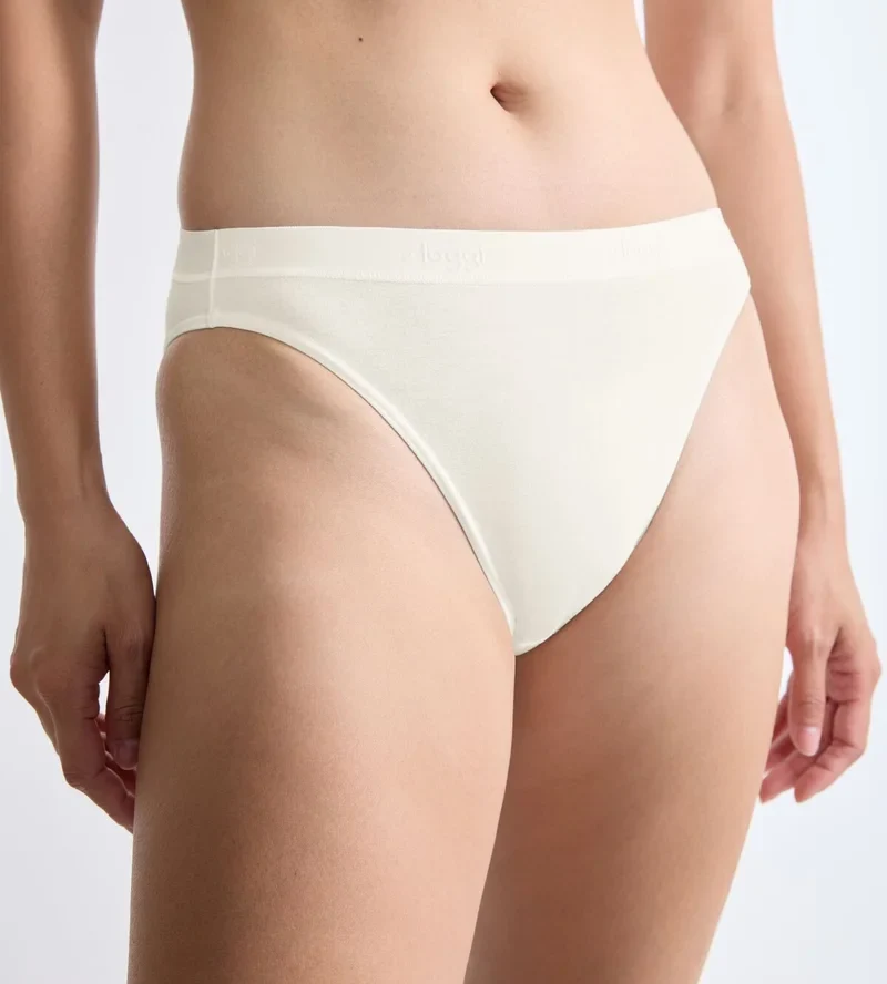 Sloggi - Go Casual High Leg Brief aus Seide, Weiß