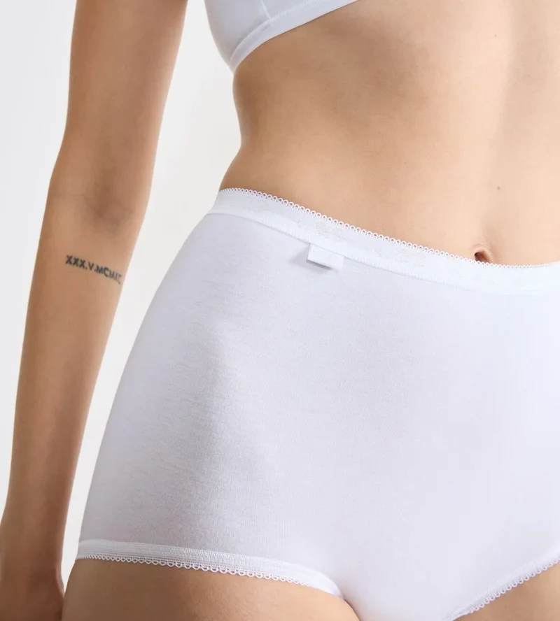 Sloggi - Basic Plus High Waist Slip 3er-Pack Weiß & Rot