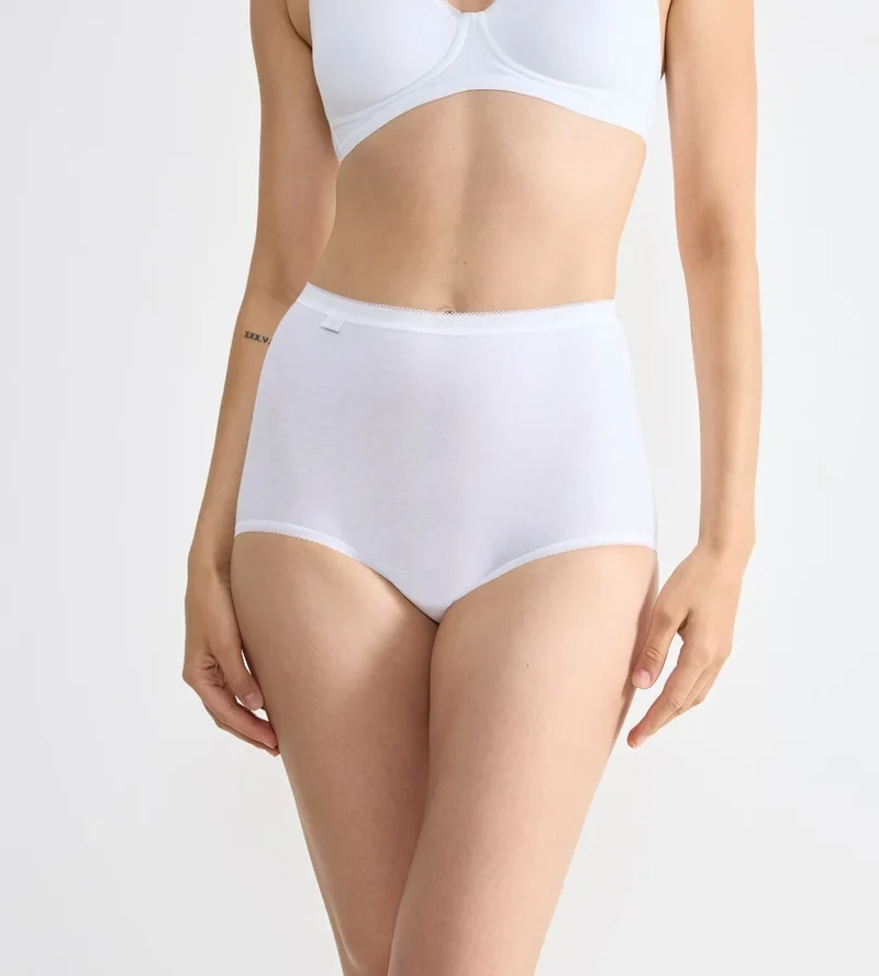 Sloggi - Basic Plus High Waist Slip 4er-Pack Weiß
