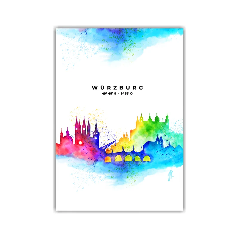 Würzburg Küchentuch Digitaldruck