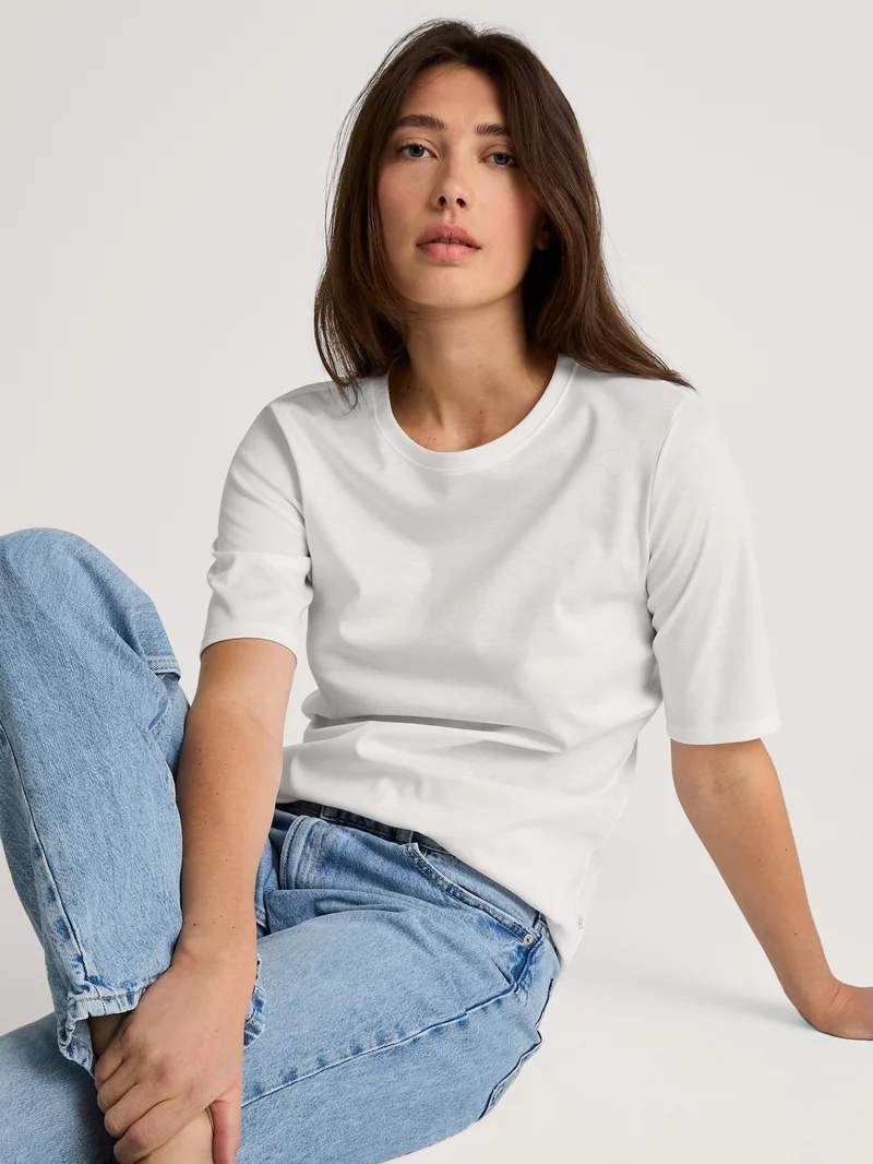 DAMEN Shirt kurzarm, star white