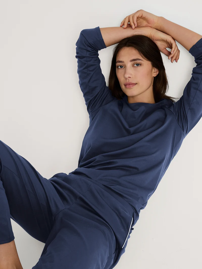 DAMEN Shirt langarm, peacoat blue