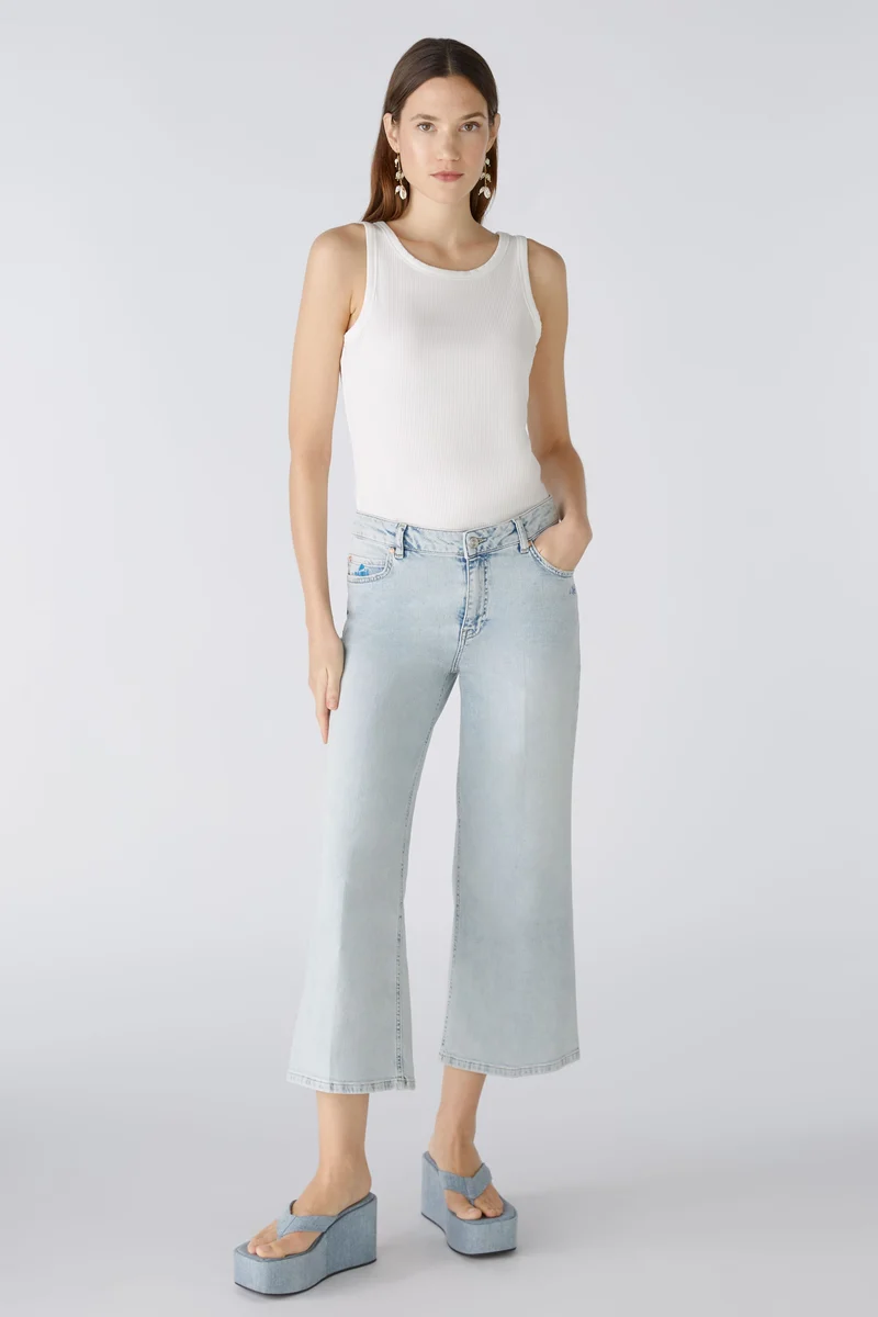 Jeans WIDE LEG mid waist, cropped