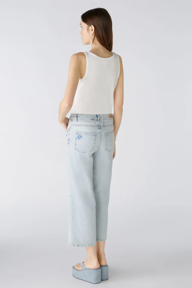 Jeans WIDE LEG mid waist, cropped