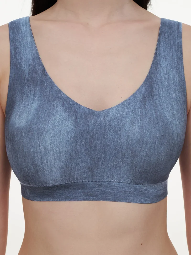Chantelle - Softstretch-Wattiertes Top mit blauem Denim-Print
