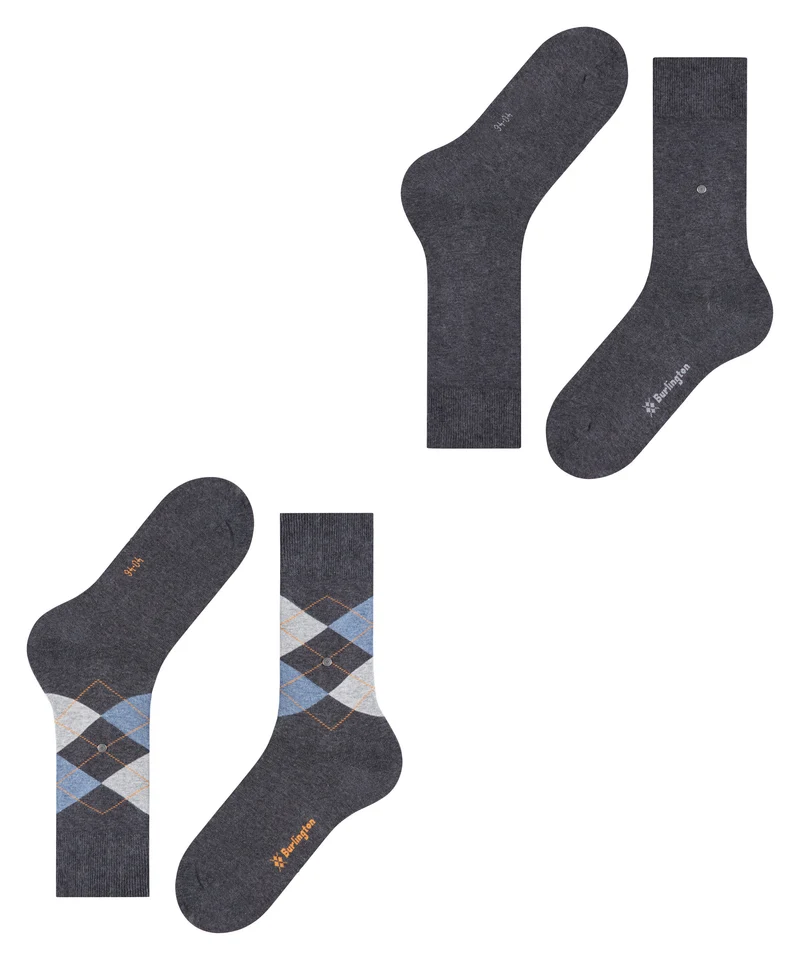 Burlington Everyday Argyle Mix 2-Pack Herren