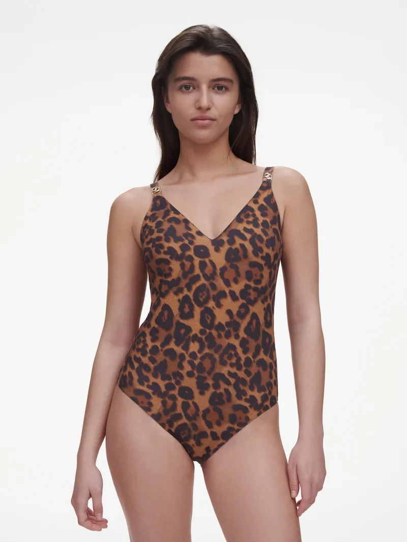 Chantelle Swimwear – Sauvage Bügelloser Triangel-Spacer-Badeanzug Wild Leopard