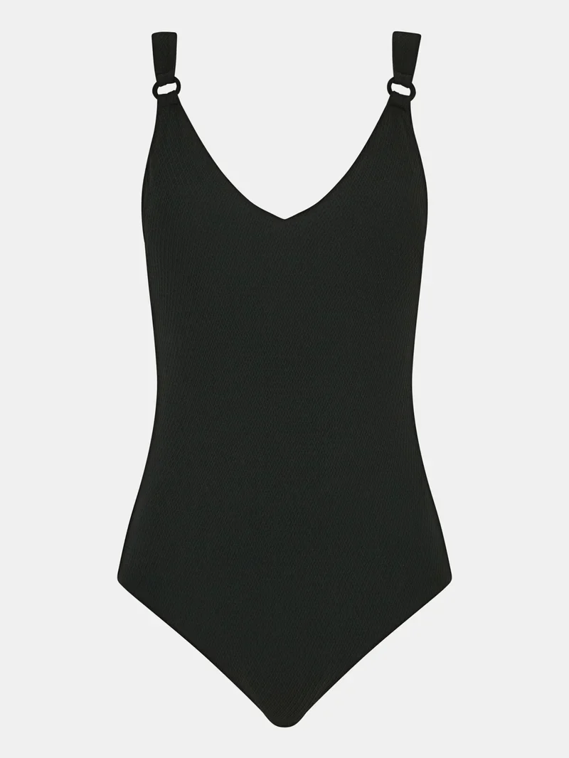 Femilet Swimwear - Navarino Bügelloser T-Shirt-Badeanzug Schwarz