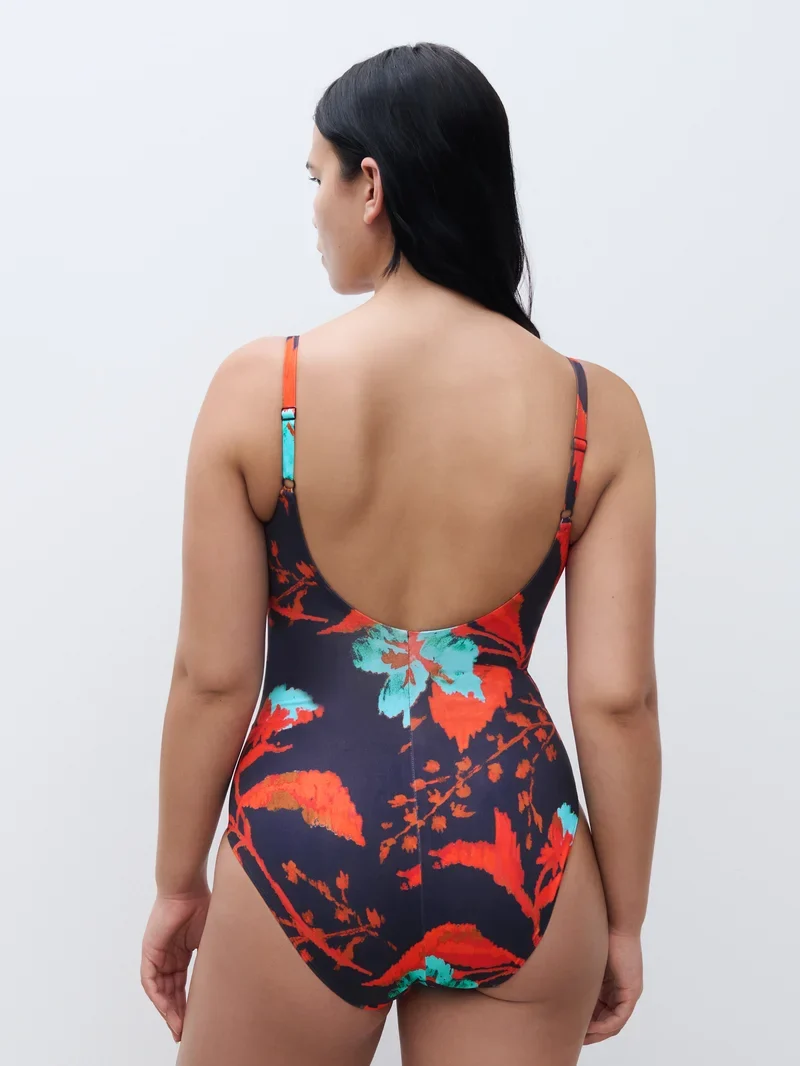 Chantelle Swimwear – Icon Covering Bügel-Badeanzug Tintenblumen