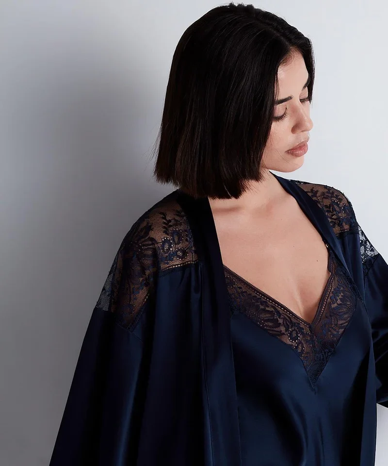 Aubade - Midnight Whisper Kimono Abendblau