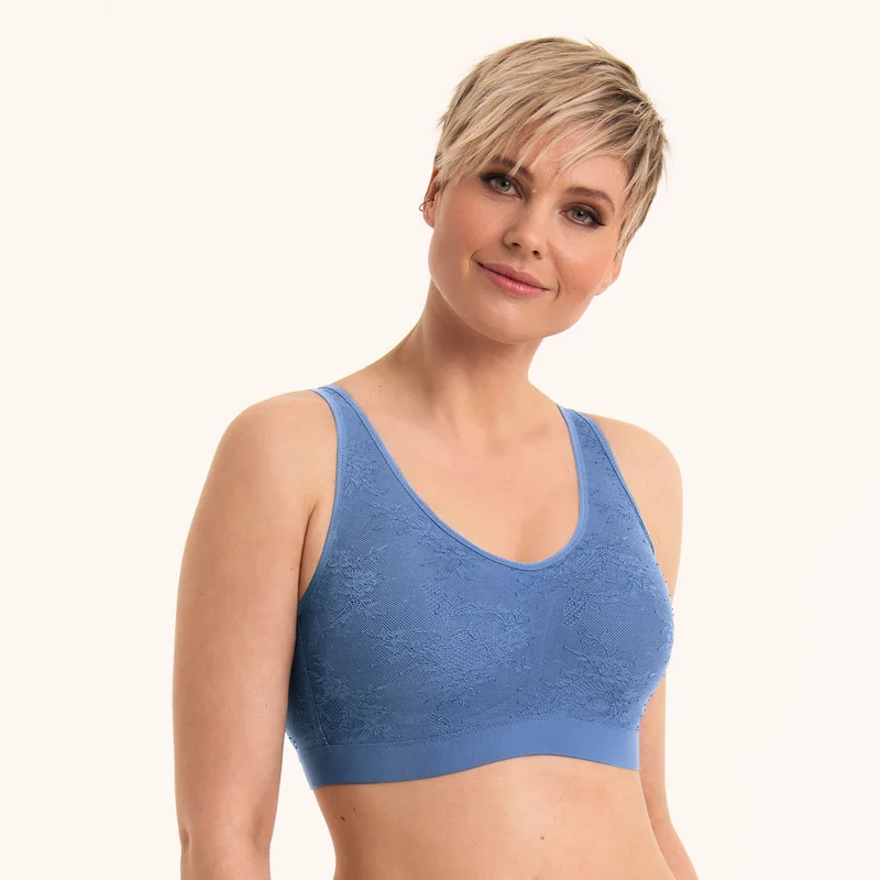 Anita Care – Essential Lace Post Mastektomie-Bralette mit gepolsterten Körbchen, Blue Heaven