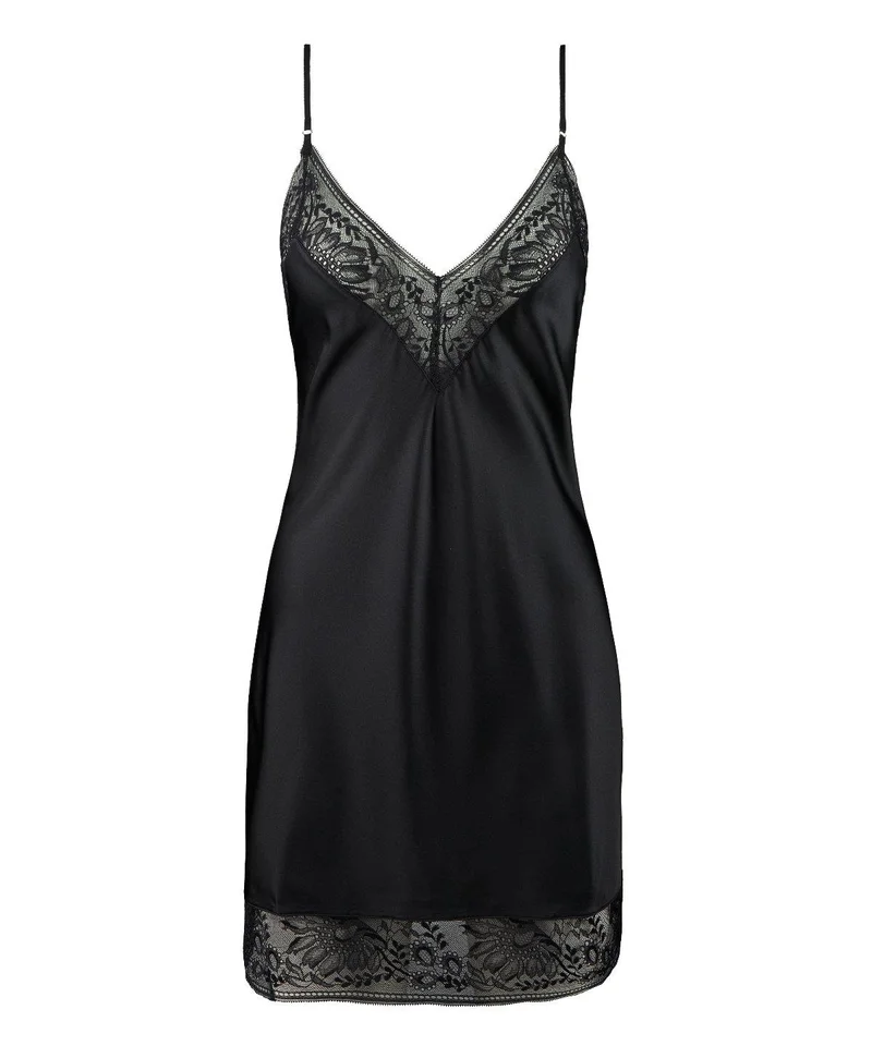 Aubade - Midnight Whisper Langes Nachthemd Noir