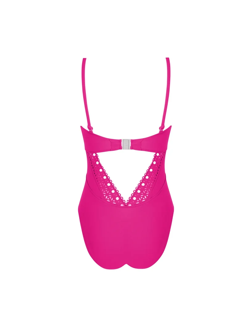 Lise Charmel Bademode - Ajourage Couture Soft Cup Trägerloser Badeanzug Ajourage Fuchsia