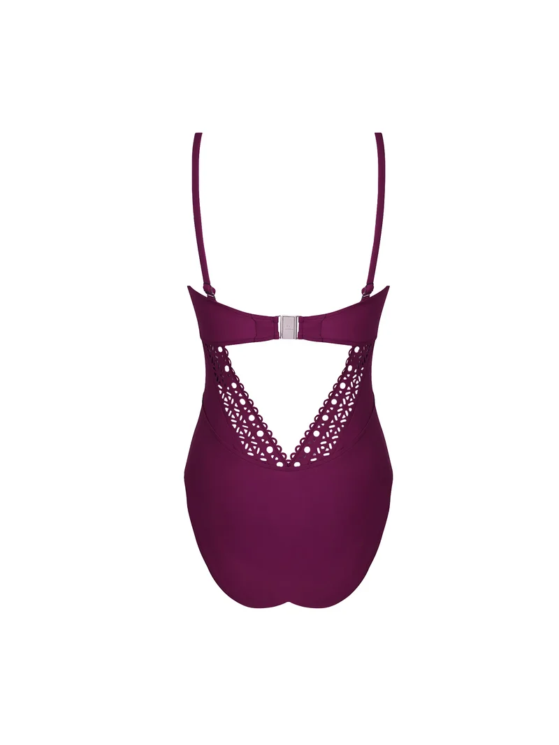Lise Charmel Bademode - Ajourage Couture Soft Cup Trägerloser Badeanzug Ajourage Pflaume