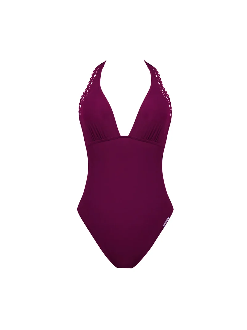 Lise Charmel Bademode - Ajourage Couture Neckholder-Badeanzug mit tiefem Rückenausschnitt Ajourage Pflaume