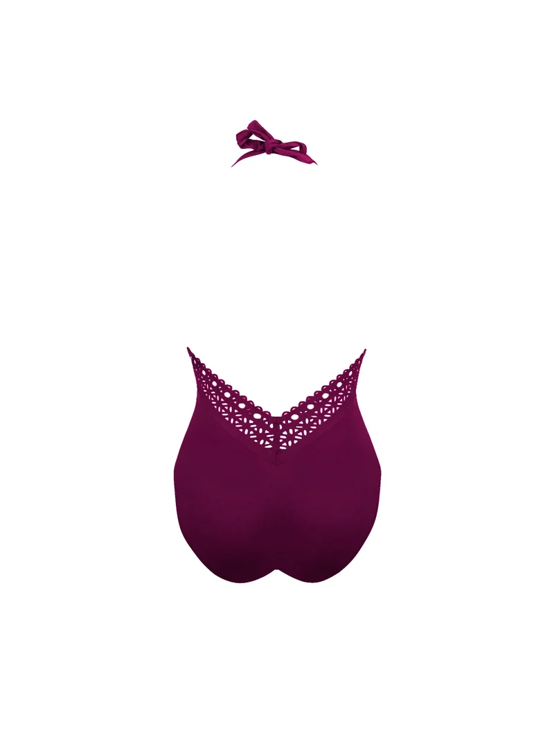 Lise Charmel Bademode - Ajourage Couture Neckholder-Badeanzug mit tiefem Rückenausschnitt Ajourage Pflaume