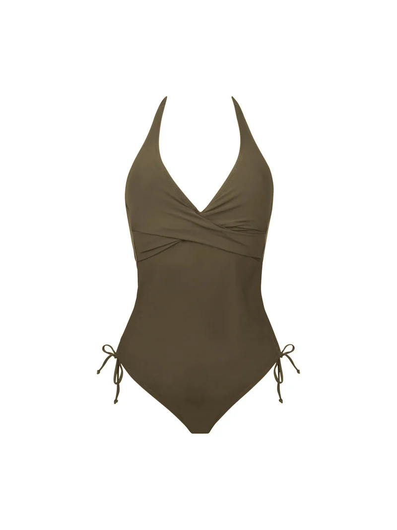 Antigel Swimwear von Lise Charmel – La Chiquissima Badeanzug mit tiefem Rückenausschnitt, Kaki Chic